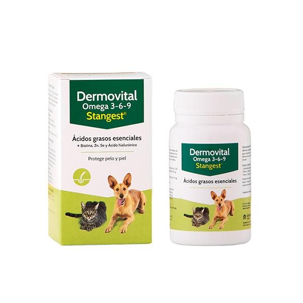 Dermovital Omega 3-6-9 60 Cápsulas - Suplemento para Piel y Pelo de Perros y Gatos con Dermatosis