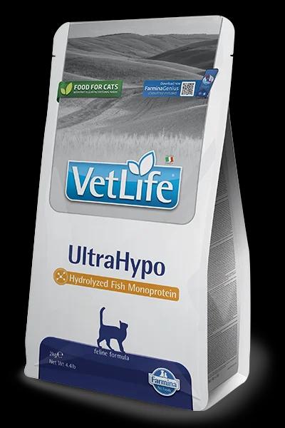 Pienso Farmina Vet Life UltraHypo para gatos con proteina hidrolizada de pescado 2Kg